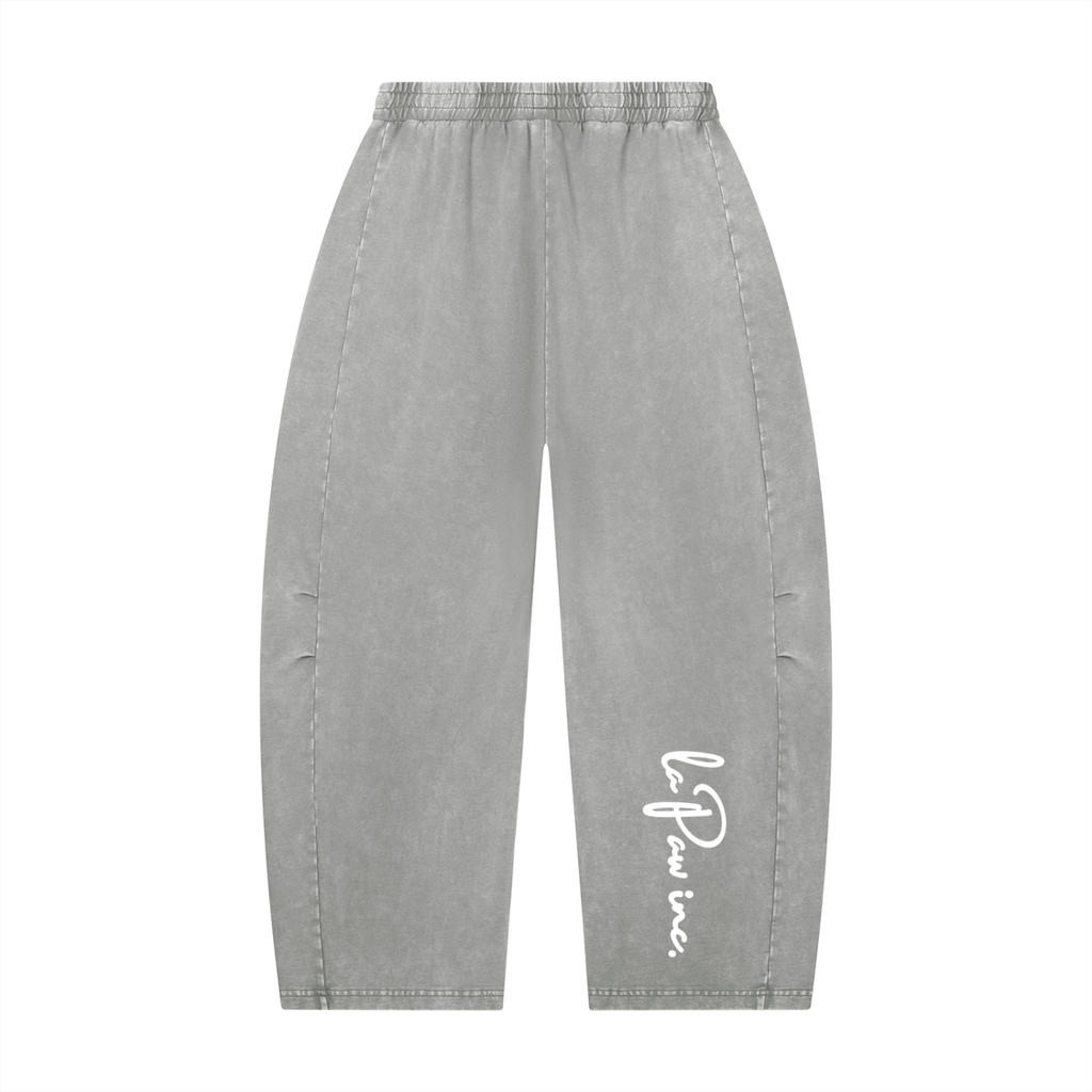 La Paw Inc. Paw Paint Unisex Mineral Wash Barrel Leg Pants