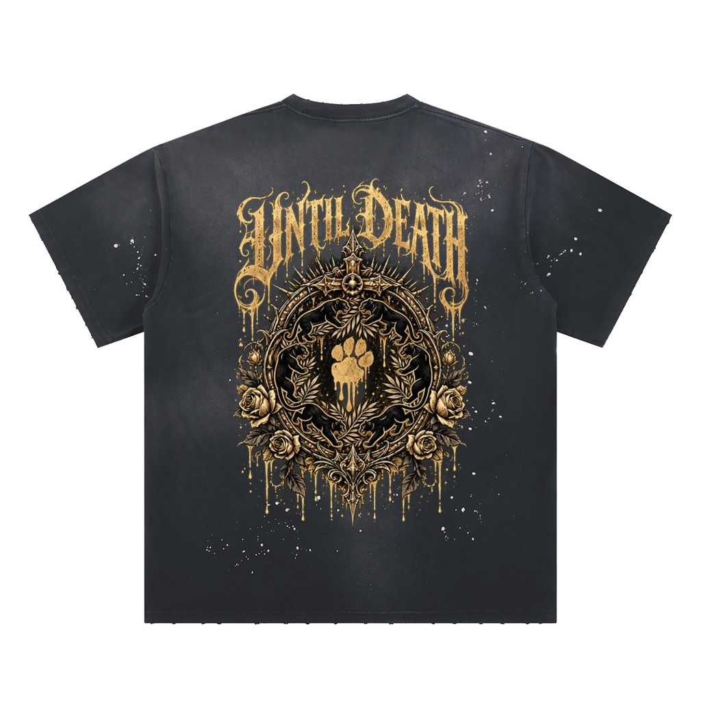 La Paw Inc. The Night Calls Hand-Frayed Sunfade Paint Splatter T-Shirt