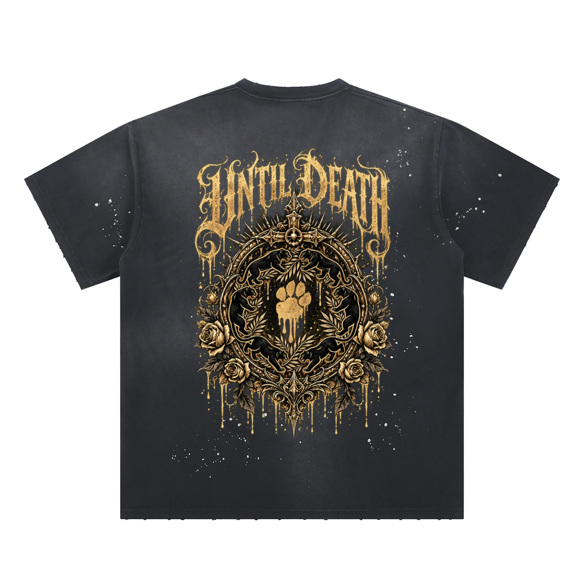La Paw Inc. The Night Calls Hand-Frayed Sunfade Paint Splatter T-Shirt