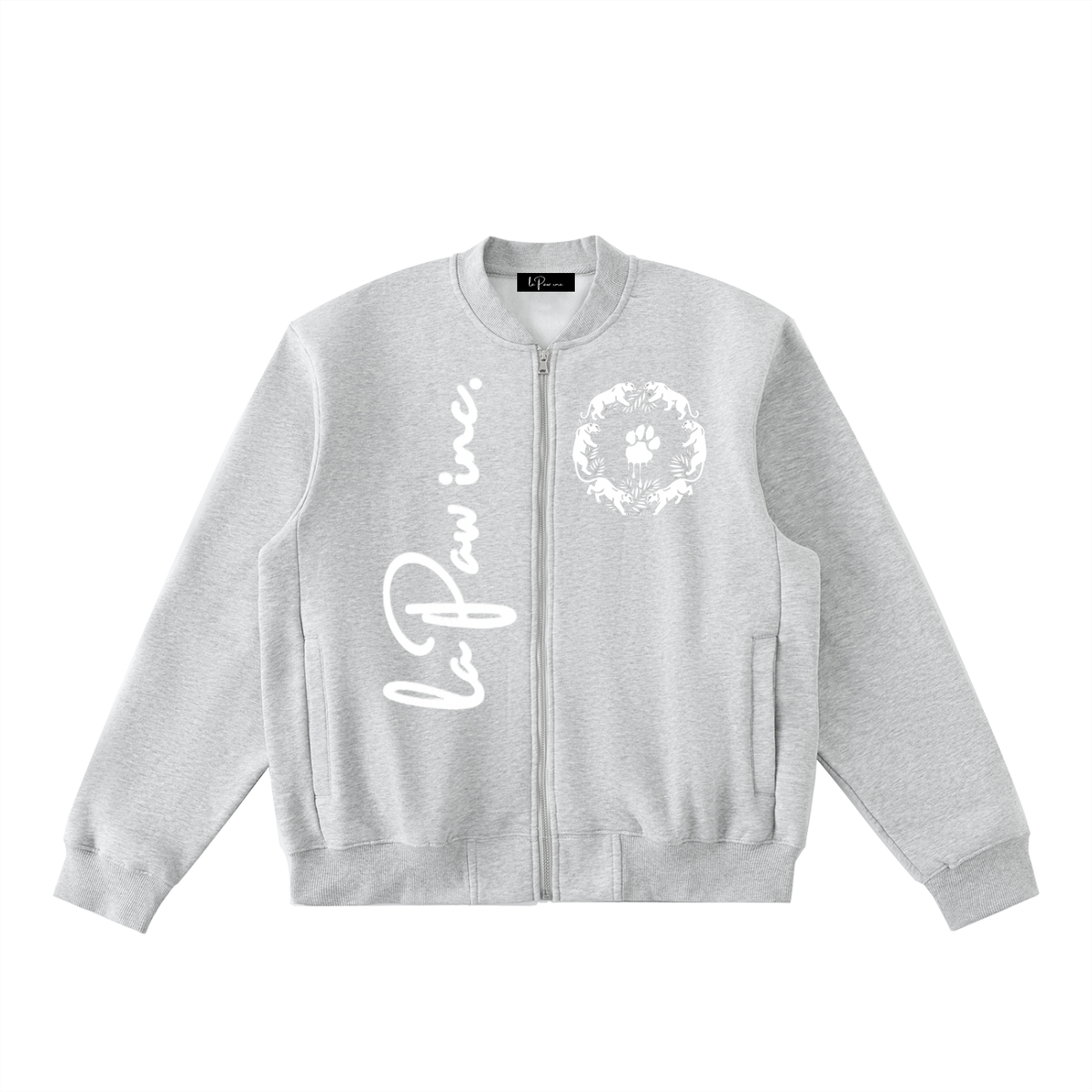 La Paw Inc. Essential Zip-Up Fleeced Varsity Jacket