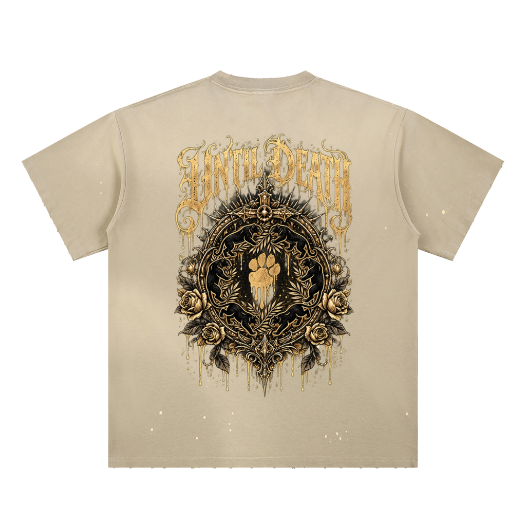 La Paw Inc. The Night Calls Hand-Frayed Sunfade Paint Splatter T-Shirt