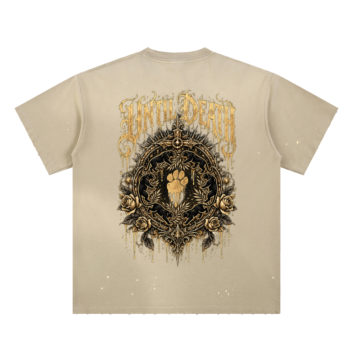 La Paw Inc. The Night Calls Hand-Frayed Sunfade Paint Splatter T-Shirt