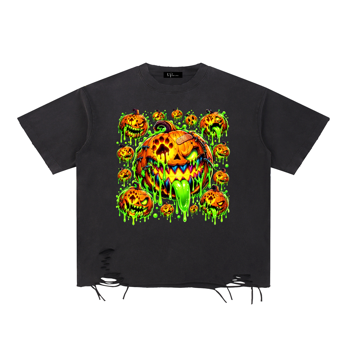 La Paw Inc. Pumpkin Snow Washed Raw-Hem T-Shirt