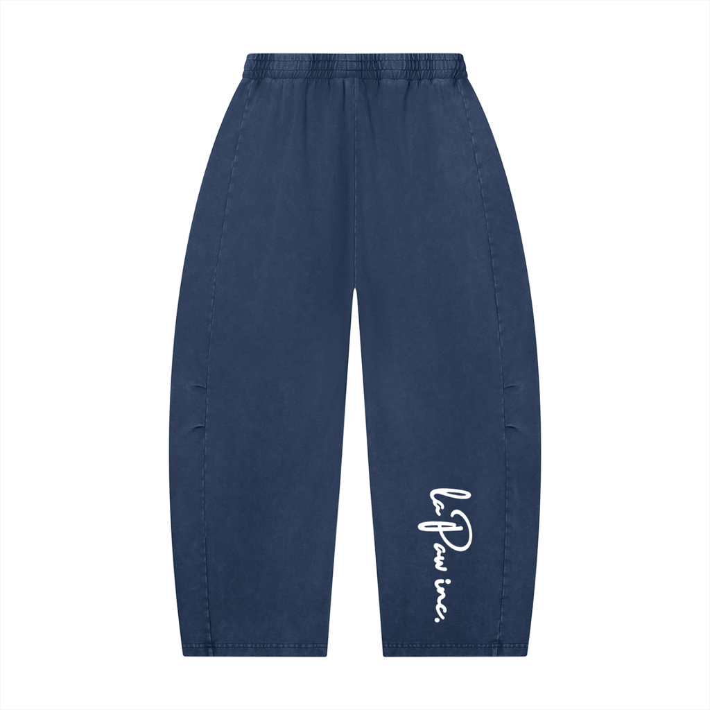 La Paw Inc. Paw Paint Unisex Mineral Wash Barrel Leg Pants