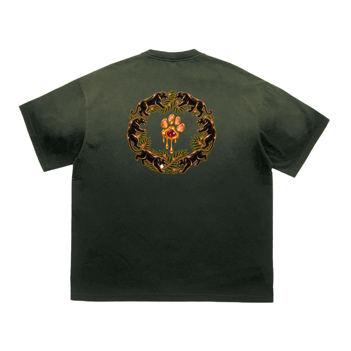 La Paw Inc. Georgia Gold Tiger Stripe Gradient Washed T-Shirt