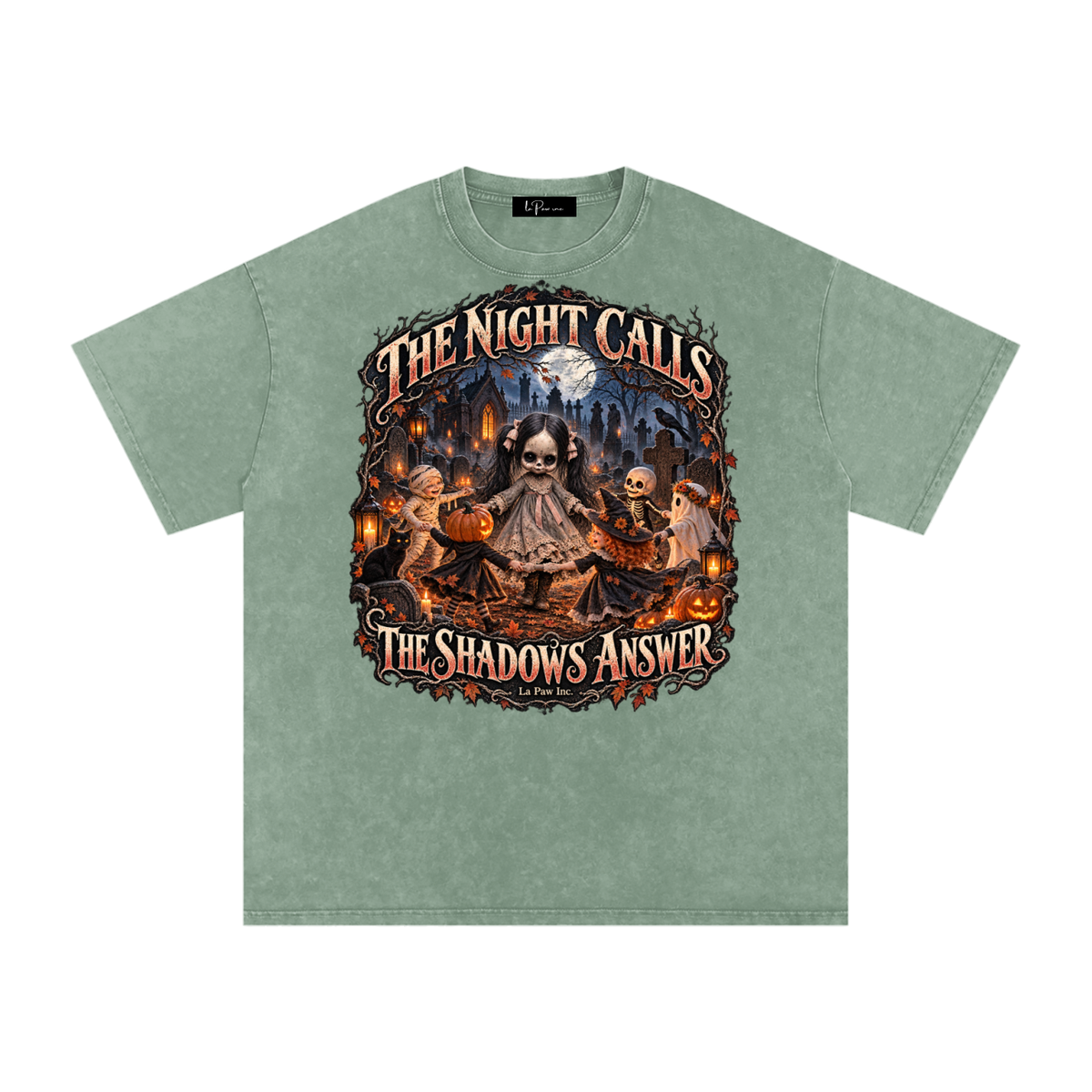 La Paw Inc. The Night Calls Snow Washed Oversized Cotton T-Shirt