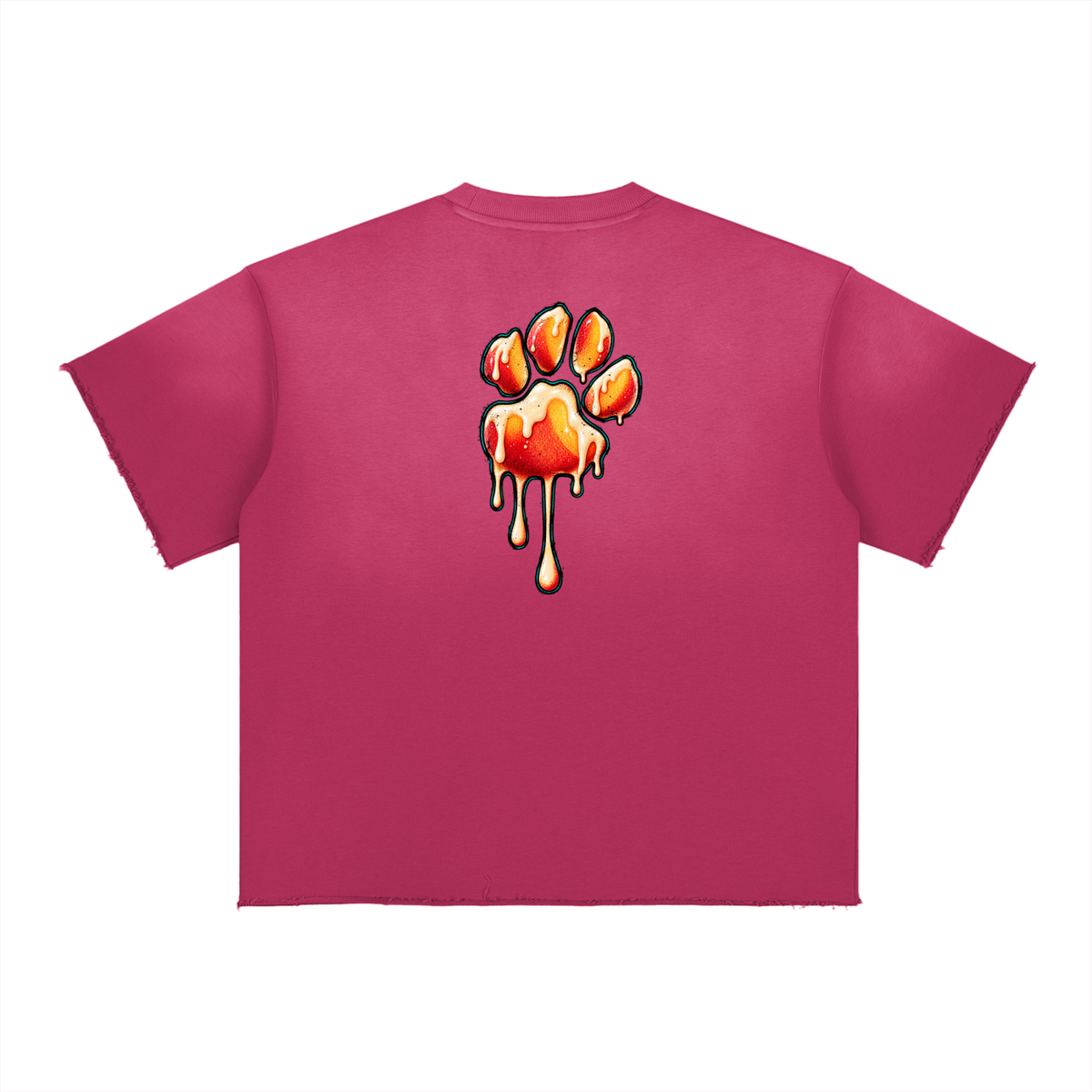 La Paw Inc. Pour It Up Georgia Peach  Sun Fade Raw Edge T-Shirt