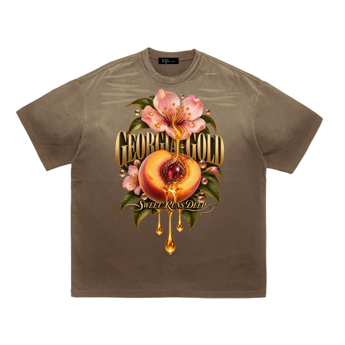 La Paw Inc. Georgia Gold Tiger Stripe Gradient Washed T-Shirt